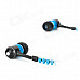 KingTime KT-11Bzip Noise-isolation Stylish In-Ear Earphones - Blue + Black (3.5mm Plug / 120cm)