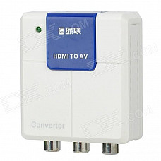 GreenConnection HDMI to RCA AV Converter - White + Blue