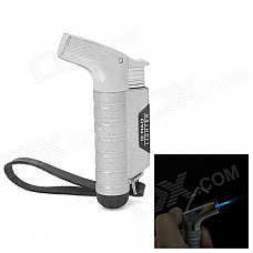 OH Long Gun Shape Windproof Zinc Alloy Butane Gas Lighter - Silver