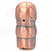 Dual-Skull Shaped Windproof Copper Alloy Butane Gas Green Flame Lighter w/ Light + Sound - Bronze