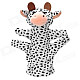 Cute Cow Animal Shaped Soft Cloth Hand Puppet - White + Black