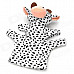 Cute Cow Animal Shaped Soft Cloth Hand Puppet - White + Black