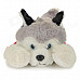 Cute Husky Grovel Dog Soft Plush Toy w/ Knitting Sweater - White + Grey