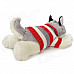 Cute Husky Grovel Dog Soft Plush Toy w/ Knitting Sweater - White + Grey