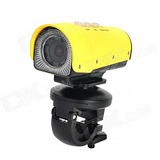 Codisk S1080 HD 5.0 MP Wide Angle Waterproof Sports Diving Camera w/ TF/ Mini USB / AV - Yellow