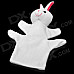 Cute Rabbit Animal Shaped Soft Cloth Hand Puppet - White + Pink