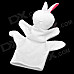 Cute Rabbit Animal Shaped Soft Cloth Hand Puppet - White + Pink