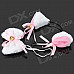 4-in-1 Cat Palm Gloves + Hair Clip + Cat Tail + Butterfly Tie for Cosplay - White + Pink