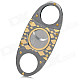 Double Blades Stainless Steel Pocket Cigar Cutter Knife - Black + Golden