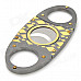 Double Blades Stainless Steel Pocket Cigar Cutter Knife - Black + Golden