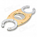 Double Blades Stainless Steel Pocket Cigar Cutter Knife - Silver + Golden