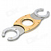 Double Blades Stainless Steel Pocket Cigar Cutter Knife - Silver + Golden