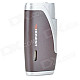 New Stainless Steel Dual-Flame Windproof Butane Gas Lighter - Maroon