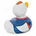 121205 Team GB Clothes Pattern Funny Floating PVC Duck Bath Toy for Kids - Sapphire Blue + White