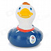 121205 Team GB Clothes Pattern Funny Floating PVC Duck Bath Toy for Kids - Sapphire Blue + White