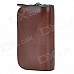 Cow Leather Zipper Car Key Holder Case Bag - Brown