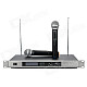 EU-630 3.0" LCD 2-Channel Wireless Microphone System w/ Dual Wireless Microphones - Black + Silver