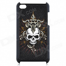 Skull Pattern Protective Plastic Back Case for Ipod Touch 4 - Black