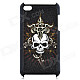 Skull Pattern Protective Plastic Back Case for Ipod Touch 4 - Black
