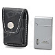 JOBON ZB-607 Windproof Butane Jet Torch Lighter w/ Pouch - Silver