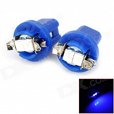 B8.5 0.18W 10lm 2-SMD 3528 LED Blue Light Car License / Indicator Lamp - Blue (DC 12V / 2 PCS)