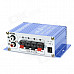 Aluminum Alloy 2-Channel 100W Audio Hi-Fi Stereo Amplifier for Car - Blue (DC 12V)