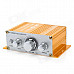 Aluminum Alloy 2-Channel 100W Audio Hi-Fi Stereo Amplifier for Car - Golden (DC 12V)