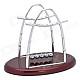 H51S Newton's Cradle Balance Balls Science Pendulum Desktop Toy - Red Brown + Silver