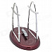 H51S Newton's Cradle Balance Balls Science Pendulum Desktop Toy - Red Brown + Silver