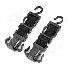 CQS-001 Multi-Function Vehicle Seat Plastic Car Hooks - Black (2 PCS)