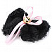 Sexy 4-in-1 Cat Palm Gloves + Hair Clip + Cat Tail + Butterfly Tie for Cosplay - Black + Pink