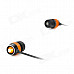 D9 Aluminum Alloy Housing In-Ear Earphones - Black + Orange (3.5mm Plug / 125cm-Cable)