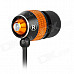 D9 Aluminum Alloy Housing In-Ear Earphones - Black + Orange (3.5mm Plug / 125cm-Cable)