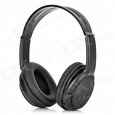 KS-508 MP3 Player Stereo Headset Headphones w/ TF Card Slot / FM - Black