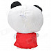 Cute Red Dress Panda Short Plush + PP Cotton Car Decoration Doll w/ Suction Cup - White