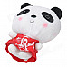 Cute Red Dress Panda Short Plush + PP Cotton Car Decoration Doll w/ Suction Cup - White