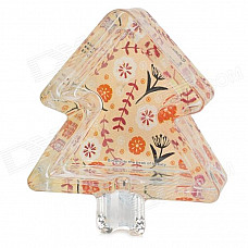 Christmas Tree Style Glass Cigarette Ashtray - Red + Transparent