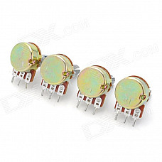 B500K Volume Control Potentiometer for Guitar / Bass - Brown + Silver (4 PCS)