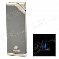 COHIBA 4709 Butane Jet Torch Lighter for Cigar - Dark Grey + Silver Grey