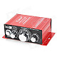 Mini Aluminum Alloy 2-Channel 100W Hi-Fi Stereo Home / Car Amplifier - Red (DC 12V)
