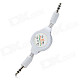 Retractable 3.5mm Male to Male Audio Cable - White (70cm)