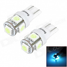 SENCART T10 1.25W 540nm 70lm 5-SMD 5050 LED Ice Blue Light Decoration Lamps (12~16V / 2 PCS)