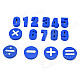Funi CT-992 Arabic Numerals Numbers Symbol Shape Magnet Stickers - Blue (15 PCS)
