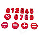 Funi CT-992 Arabic Numerals Numbers Symbol Shape Magnet Stickers - Red (15 PCS)