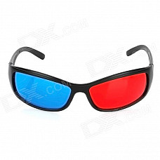 TengLang Stylish Professional Lens Anaglyphic Red + Blue 3D Glasses - Black