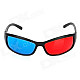 TengLang Stylish Professional Lens Anaglyphic Red + Blue 3D Glasses - Black