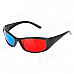 TengLang Stylish Professional Lens Anaglyphic Red + Blue 3D Glasses - Black