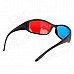 TengLang Stylish Professional Lens Anaglyphic Red + Blue 3D Glasses - Black