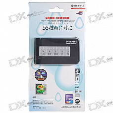 56-in-1 USB 2.0 SDHC SD/MMC/RS-MMC/XD/MS/M2/TF Card Reader with USB Cable (Black)