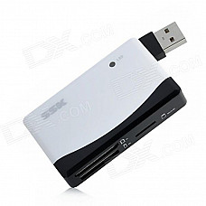 SSK SCRM057 Multi-in-One USB 2.0 Card Reader for CF / SD / MS / TF / Micro SD - White + Black